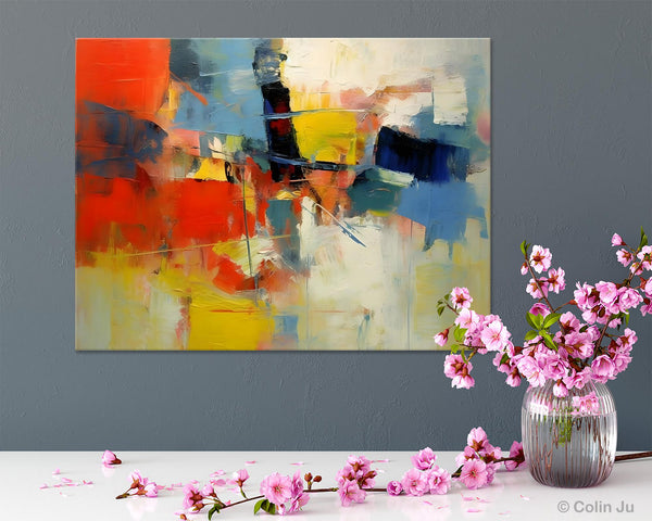 Acrylic Paintings on Canvas, Large Paintings Behind Sofa, Palette Knife Paintings, Abstract Painting for Living Room, Original Modern Paintings-HomePaintingDecor