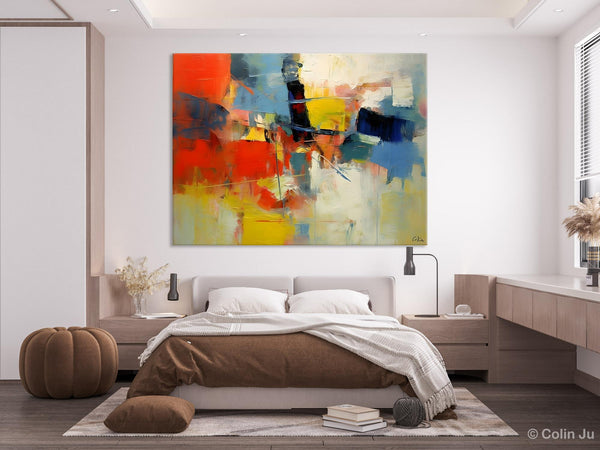 Acrylic Paintings on Canvas, Large Paintings Behind Sofa, Palette Knife Paintings, Abstract Painting for Living Room, Original Modern Paintings-HomePaintingDecor