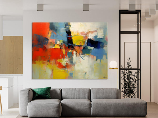 Acrylic Paintings on Canvas, Large Paintings Behind Sofa, Palette Knife Paintings, Abstract Painting for Living Room, Original Modern Paintings-HomePaintingDecor