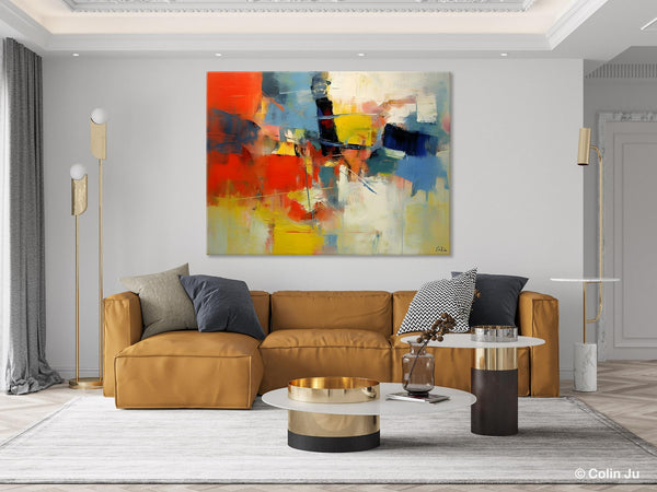 Acrylic Paintings on Canvas, Large Paintings Behind Sofa, Palette Knife Paintings, Abstract Painting for Living Room, Original Modern Paintings-HomePaintingDecor
