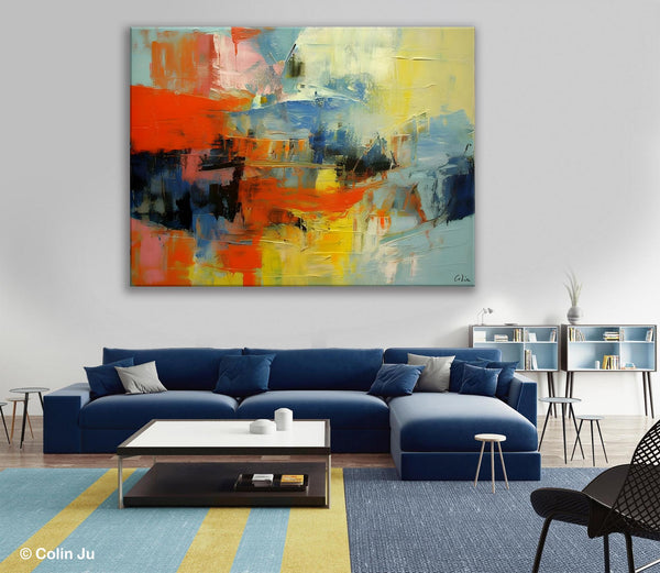 Modern Canvas Painting, Living Room Wall Art Ideas, Buy Abstract Art Online, Heavy Texture Art, Original Acrylic Painting on Canvas-HomePaintingDecor