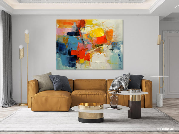 Abstract Acrylic Paintings for Living Room, Original Modern Contemporary Artwork, Buy Paintings Online, Oversized Canvas Artwork-HomePaintingDecor