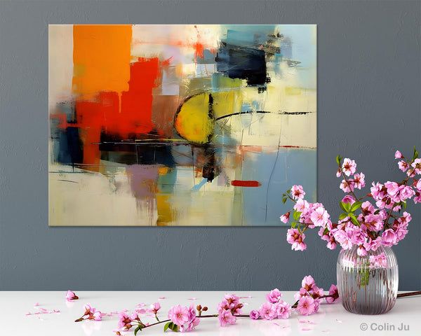 Acrylic Painting for Bedroom, Modern Canvas Painting, Palette Knife Artwork, Original Abstract Acrylic Paintings, Hand Painted Canvas Art-HomePaintingDecor