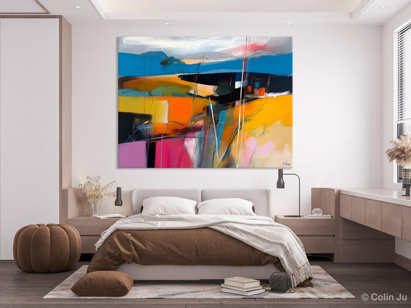 Large Painting on Canvas, Buy Large Paintings Online, Simple Modern Art, Original Contemporary Abstract Art, Bedroom Canvas Painting Ideas-HomePaintingDecor