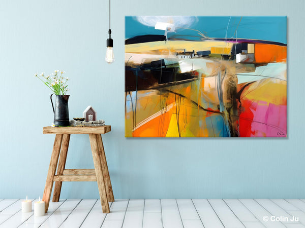 Wall Art Paintings, Simple Landscape Abstract Painting, Original Acrylic Paintings on Canvas, Large Paintings for Bedroom, Buy Paintings Online-HomePaintingDecor