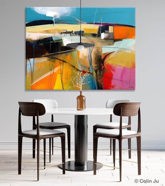 Wall Art Paintings, Simple Landscape Abstract Painting, Original Acrylic Paintings on Canvas, Large Paintings for Bedroom, Buy Paintings Online-HomePaintingDecor