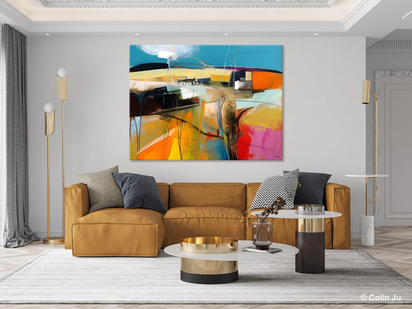 Wall Art Paintings, Simple Landscape Abstract Painting, Original Acrylic Paintings on Canvas, Large Paintings for Bedroom, Buy Paintings Online-HomePaintingDecor