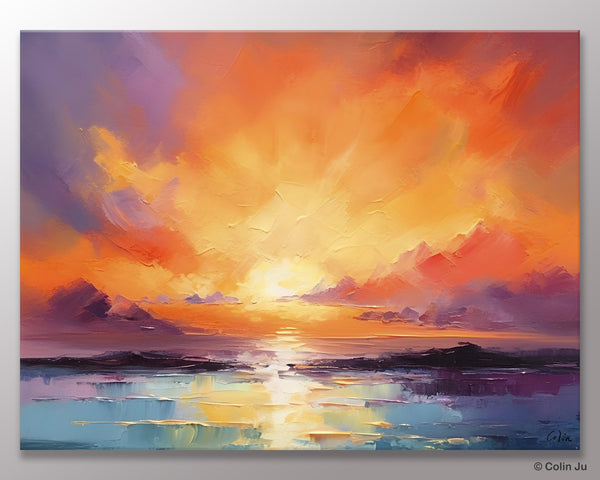 Large Art Painting for Living Room, Original Landscape Canvas Art, Oversized Landscape Wall Art Paintings, Contemporary Acrylic Painting on Canvas-HomePaintingDecor