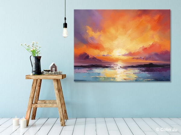 Large Art Painting for Living Room, Original Landscape Canvas Art, Oversized Landscape Wall Art Paintings, Contemporary Acrylic Painting on Canvas-HomePaintingDecor