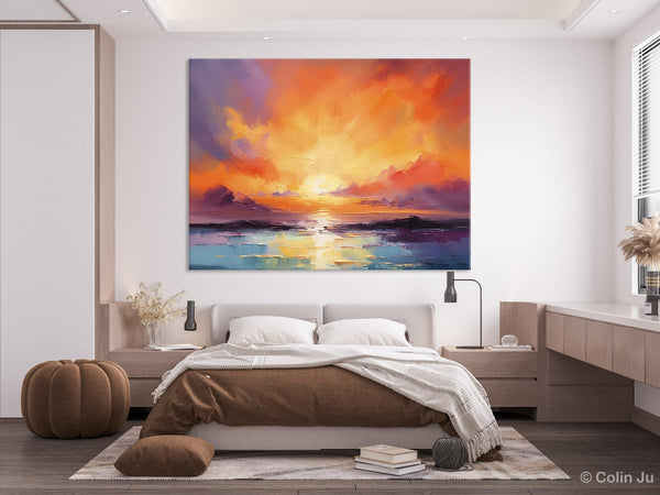 Large Art Painting for Living Room, Original Landscape Canvas Art, Oversized Landscape Wall Art Paintings, Contemporary Acrylic Painting on Canvas-HomePaintingDecor