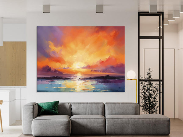 Large Art Painting for Living Room, Original Landscape Canvas Art, Oversized Landscape Wall Art Paintings, Contemporary Acrylic Painting on Canvas-HomePaintingDecor