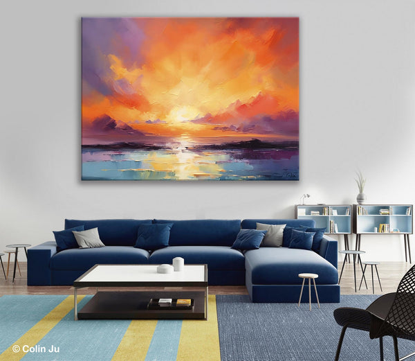 Large Art Painting for Living Room, Original Landscape Canvas Art, Oversized Landscape Wall Art Paintings, Contemporary Acrylic Painting on Canvas-HomePaintingDecor