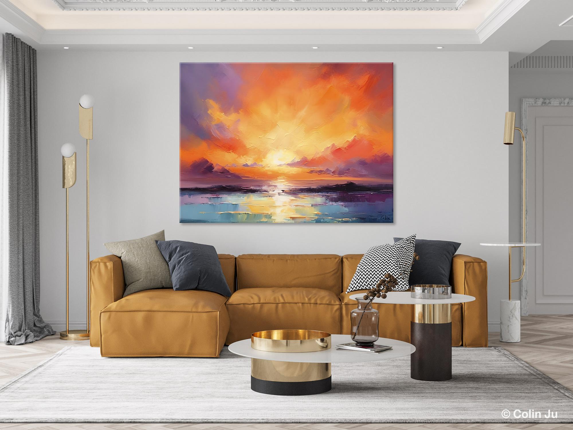 Large Art Painting for Living Room, Original Landscape Canvas Art, Oversized Landscape Wall Art Paintings, Contemporary Acrylic Painting on Canvas-HomePaintingDecor