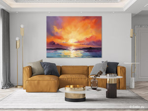 Large Art Painting for Living Room, Original Landscape Canvas Art, Oversized Landscape Wall Art Paintings, Contemporary Acrylic Painting on Canvas-HomePaintingDecor