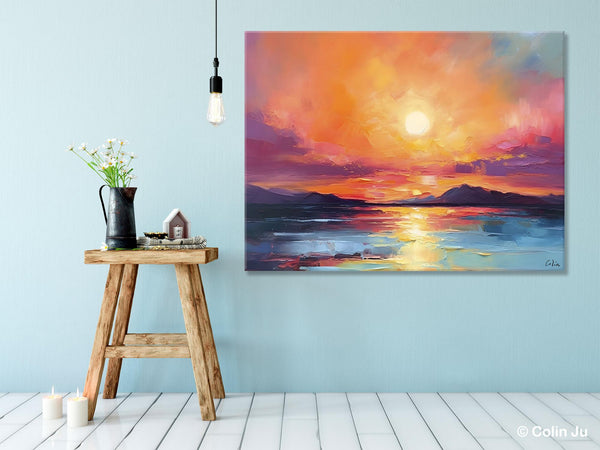 Simple Wall Art Ideas, Original Landscape Abstract Painting, Dining Room Abstract Paintings, Large Landscape Canvas Paintings, Buy Art Online-HomePaintingDecor