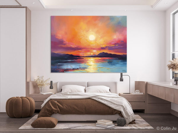 Simple Wall Art Ideas, Original Landscape Abstract Painting, Dining Room Abstract Paintings, Large Landscape Canvas Paintings, Buy Art Online-HomePaintingDecor