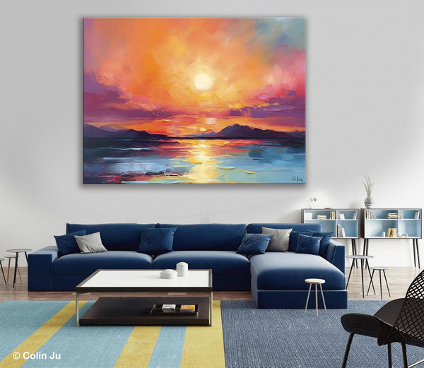 Simple Wall Art Ideas, Original Landscape Abstract Painting, Dining Room Abstract Paintings, Large Landscape Canvas Paintings, Buy Art Online-HomePaintingDecor