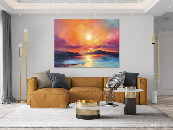 Simple Wall Art Ideas, Original Landscape Abstract Painting, Dining Room Abstract Paintings, Large Landscape Canvas Paintings, Buy Art Online-HomePaintingDecor