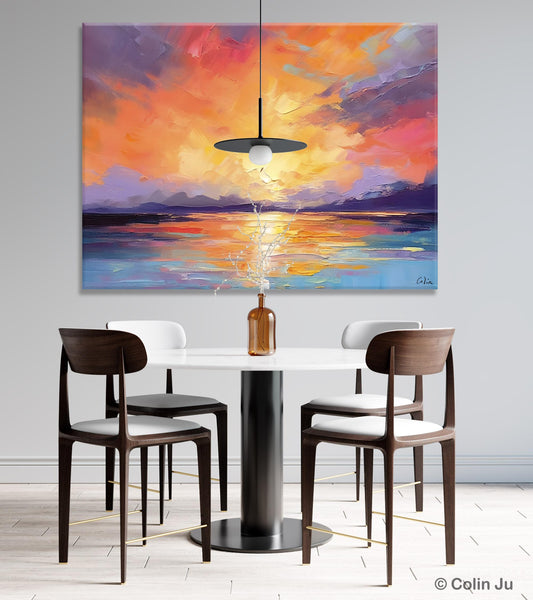 Modern Acrylic Artwork, Original Landscape Wall Art Paintings, Oversized Modern Canvas Paintings, Large Abstract Painting for Dining Room-HomePaintingDecor