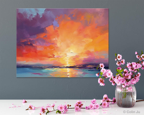 Landscape Acrylic Art, Large Abstract Painting for Living Room, Original Abstract Wall Art, Landscape Canvas Art, Hand Painted Canvas Art-HomePaintingDecor