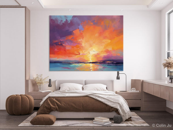 Landscape Acrylic Art, Large Abstract Painting for Living Room, Original Abstract Wall Art, Landscape Canvas Art, Hand Painted Canvas Art-HomePaintingDecor