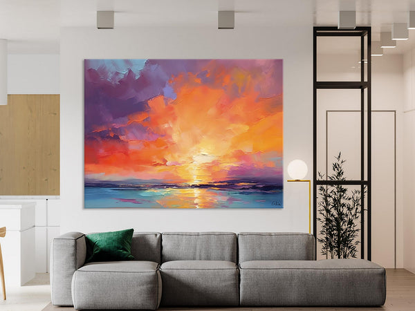 Landscape Acrylic Art, Large Abstract Painting for Living Room, Original Abstract Wall Art, Landscape Canvas Art, Hand Painted Canvas Art-HomePaintingDecor