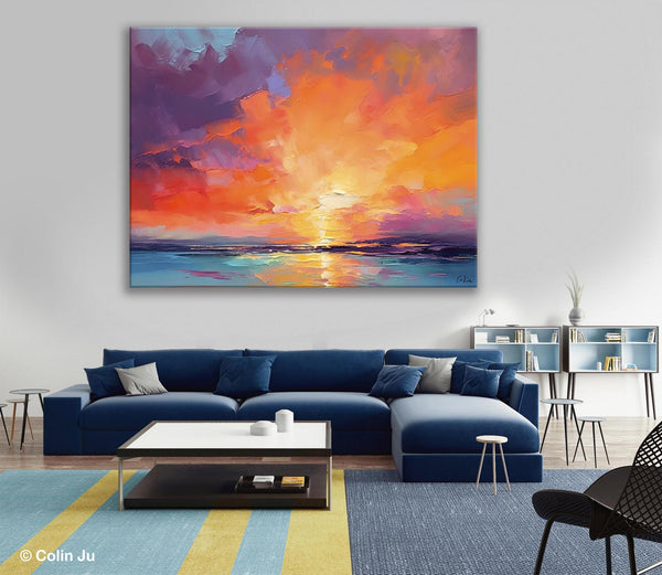 Landscape Acrylic Art, Large Abstract Painting for Living Room, Original Abstract Wall Art, Landscape Canvas Art, Hand Painted Canvas Art-HomePaintingDecor