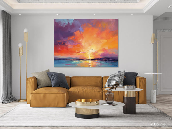 Landscape Acrylic Art, Large Abstract Painting for Living Room, Original Abstract Wall Art, Landscape Canvas Art, Hand Painted Canvas Art-HomePaintingDecor