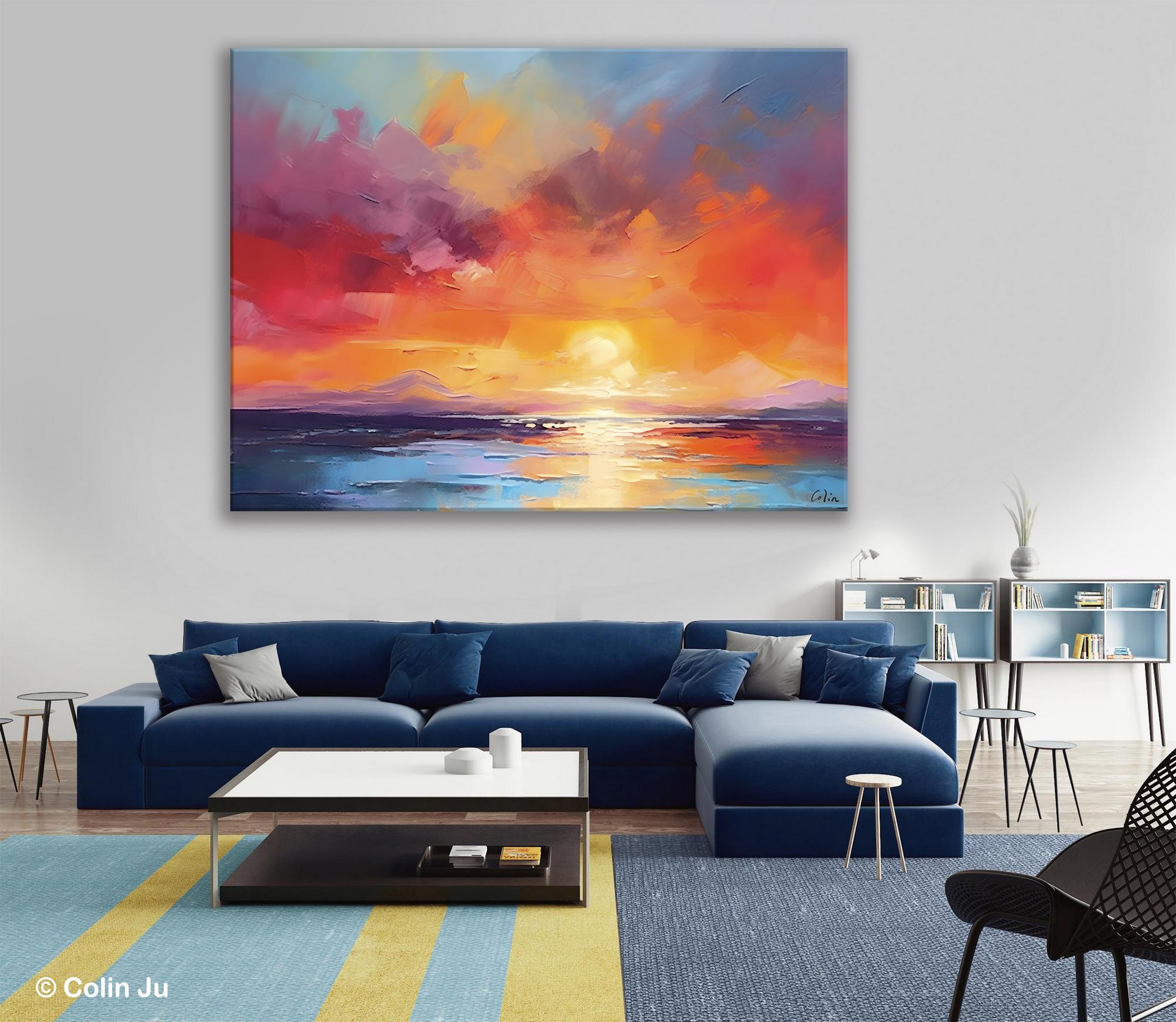 Original Abstract Wall Art, Landscape Acrylic Art, Large Abstract Painting for Living Room, Landscape Canvas Art, Hand Painted Canvas Art-HomePaintingDecor