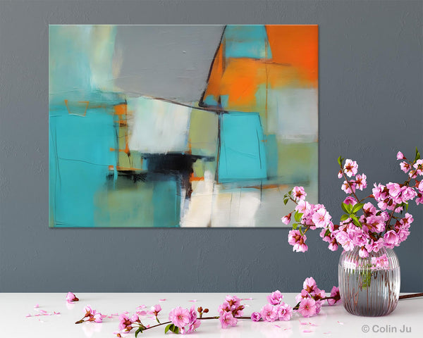 Dining Room Canvas Painting, Original Modern Acrylic Paintings, Contemporary Abstract Artwork, Large Canvas Painting for Office-HomePaintingDecor