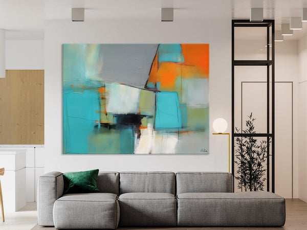 Dining Room Canvas Painting, Original Modern Acrylic Paintings, Contemporary Abstract Artwork, Large Canvas Painting for Office-HomePaintingDecor