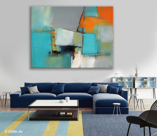 Dining Room Canvas Painting, Original Modern Acrylic Paintings, Contemporary Abstract Artwork, Large Canvas Painting for Office-HomePaintingDecor