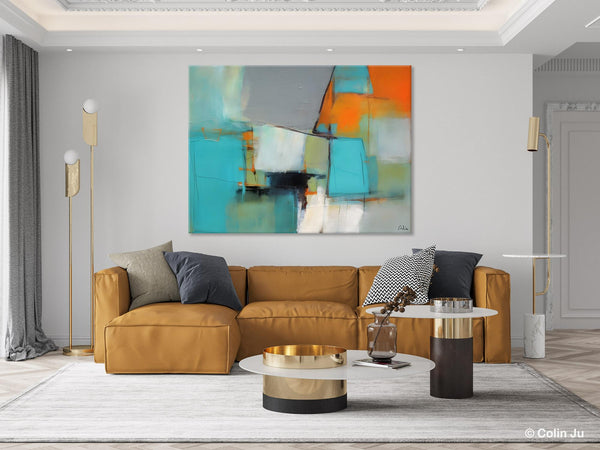 Dining Room Canvas Painting, Original Modern Acrylic Paintings, Contemporary Abstract Artwork, Large Canvas Painting for Office-HomePaintingDecor