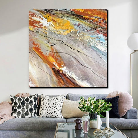 Living Room Modern Paintings, Simple Abstract Paintings, Abstract Contemporary Paintings, Heavy Texture Painting, Hand Painted Canvas Art-HomePaintingDecor