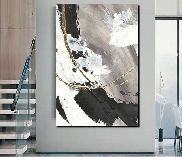 Large Paintings for Living Room, Black Acrylic Paintings, Buy Art Online, Modern Wall Art Ideas, Contemporary Canvas Paintings-HomePaintingDecor