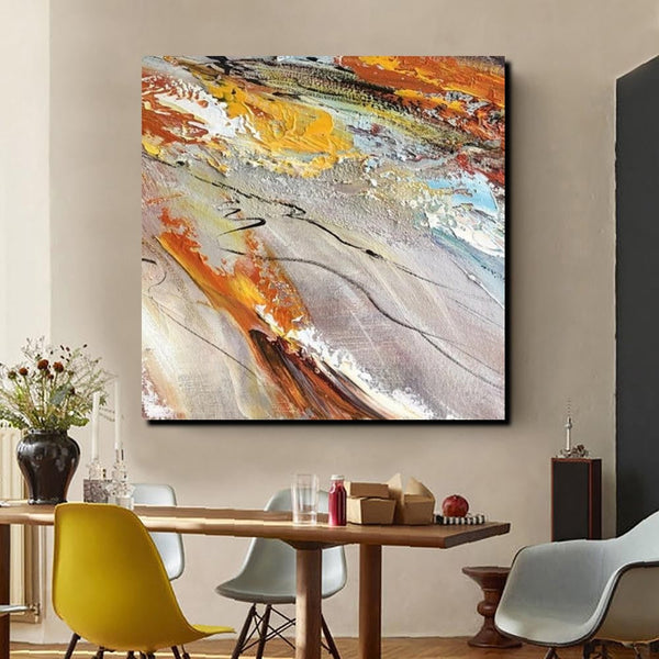 Living Room Modern Paintings, Simple Abstract Paintings, Abstract Contemporary Paintings, Heavy Texture Painting, Hand Painted Canvas Art-HomePaintingDecor