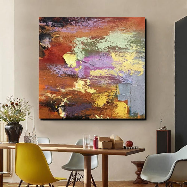 Simple Abstract Paintings, Modern Contemporary Wall Art Ideas, Living Room Acrylic Paintings, Heavy Texture Painting, Hand Painted Canvas Art-HomePaintingDecor
