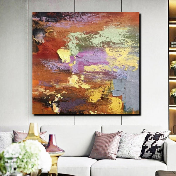 Simple Abstract Paintings, Modern Contemporary Wall Art Ideas, Living Room Acrylic Paintings, Heavy Texture Painting, Hand Painted Canvas Art-HomePaintingDecor