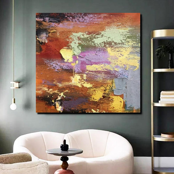 Simple Abstract Paintings, Modern Contemporary Wall Art Ideas, Living Room Acrylic Paintings, Heavy Texture Painting, Hand Painted Canvas Art-HomePaintingDecor