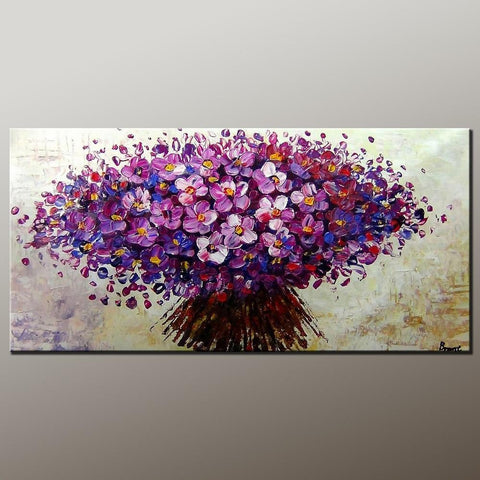 Flower Art, Acrylic Painting, Heavy Texture Painting, Canvas Art, Modern Art, Contemporary Art, Ready to Hang-HomePaintingDecor