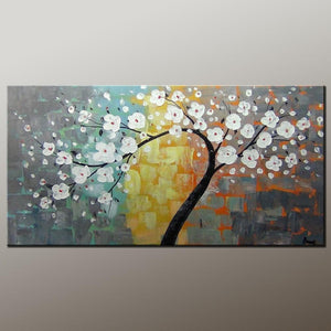 Flower Tree Art, Wall Painting, Abstract Art Painting, Canvas Wall Art, Bedroom Wall Art, Canvas Art, Modern Art, Contemporary Art-HomePaintingDecor