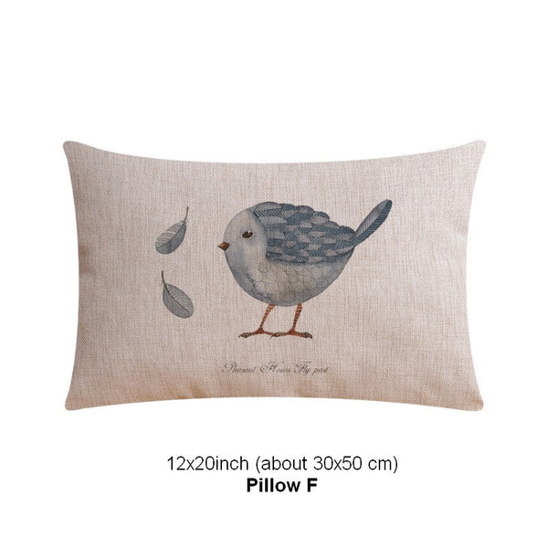 Throw Pillows for Couch, Simple Decorative Pillow Covers, Decorative Sofa Pillows for Children's Room, Love Birds Decorative Throw Pillows-HomePaintingDecor