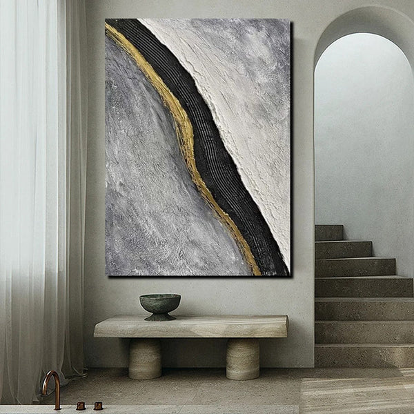 Bedroom Wall Art Ideas, Black Abstract Painting, Acrylic Canvas Paintings for Living Room, Simple Wall Art Ideas, Buy Paintings Online-HomePaintingDecor