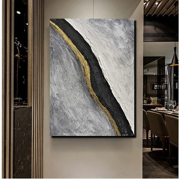 Bedroom Wall Art Ideas, Black Abstract Painting, Acrylic Canvas Paintings for Living Room, Simple Wall Art Ideas, Buy Paintings Online-HomePaintingDecor