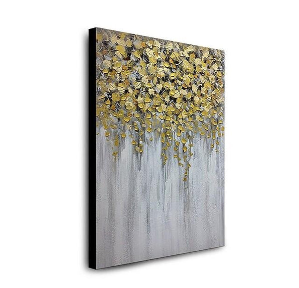 Abstract Flower Painting, Flower Acrylic Painting, Canvas Painting Flower, Paintings for Dining Room, Simple Modern Acrylic Paintings-HomePaintingDecor