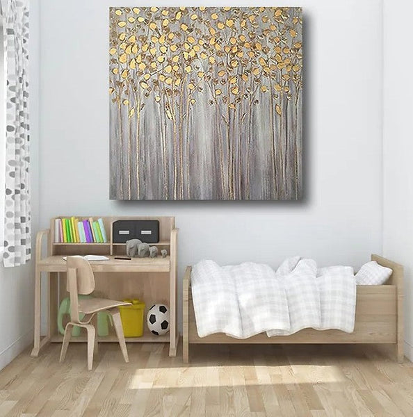 Birch Tree Paintings, Easy Painting Ideas for Bedroom, Acrylic Painting on Canvas, Large Acrylic Canvas Paintings, Huge Painting for Sale-HomePaintingDecor