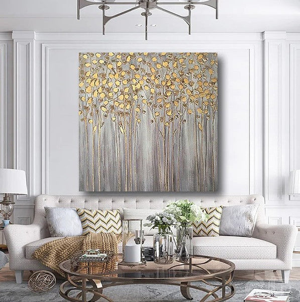 Birch Tree Paintings, Easy Painting Ideas for Bedroom, Acrylic Painting on Canvas, Large Acrylic Canvas Paintings, Huge Painting for Sale-HomePaintingDecor