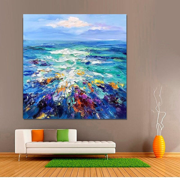 Heavy Texture Paintings, Palette Knife Paniting, Acrylic Painting on Canvas, Modern Acrylic Canvas Painting, Oversized Wall Art Painting for Sale-HomePaintingDecor