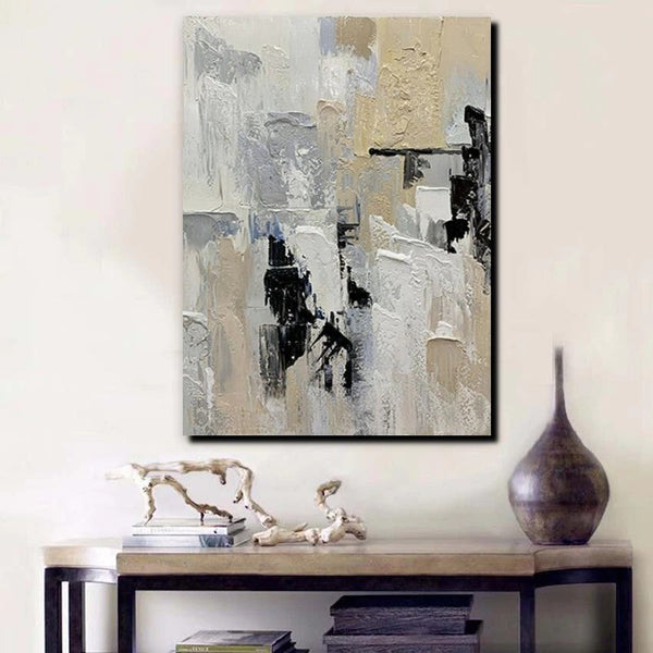 Heavy Texture Painting, Modern Abstract Painting, Simple Wall Art Ideas, Dining Room Abstract Painting, Acrylic Canvas Paintings-HomePaintingDecor