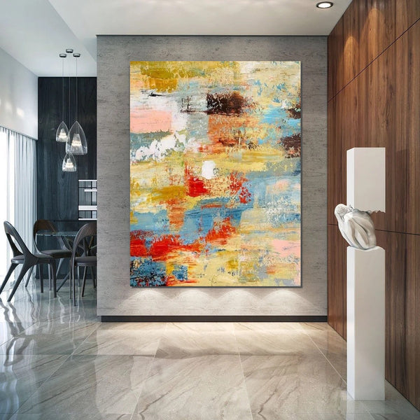 Contemporary Modern Art Paintings, Simple Modern Art, Living Room Wall Art Ideas, Palette Knife Paintings, Large Modern Art Ideas-HomePaintingDecor